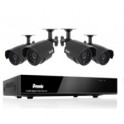 4CH H.264 DVR & 4 CMOS 480TVL 30ft Night Vision Weatherproof Security Cameras and No Hard Drive 